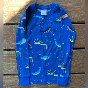 Blue Whale Print Long Sleeve Shirt and Pants Kid/Toddler PJ SET
